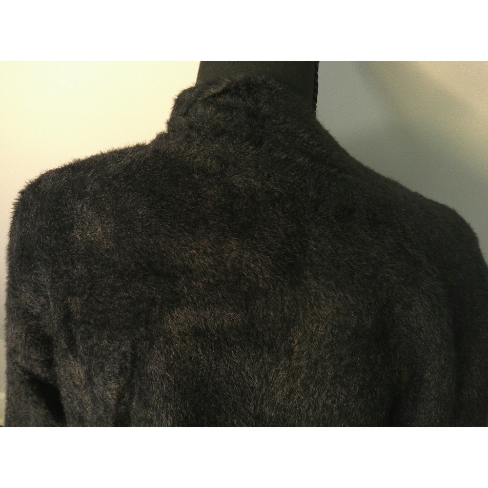 Love Token Cardigan Womens M Black NWT Fuzzy Eyelash‎ Knit Open Front Longline - Picture 3 of 9